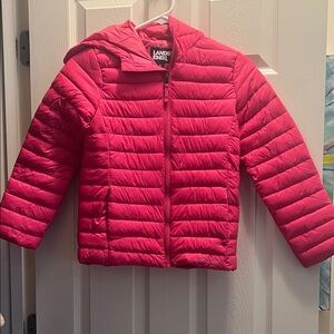 Lands' End Kids Bright Pink Puffer Coat